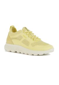Buty damskie Geox Spherica. Okazja: na co dzień. Kolor: żółty. Materiał: skóra, tkanina #1