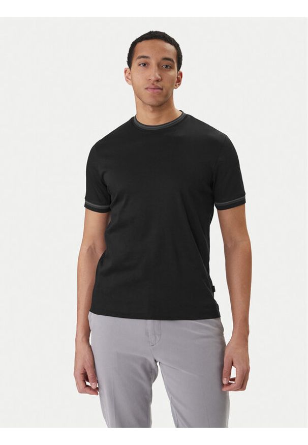 BOSS T-Shirt H-Tessler 202 50554536 Czarny Slim Fit. Kolor: czarny. Materiał: bawełna