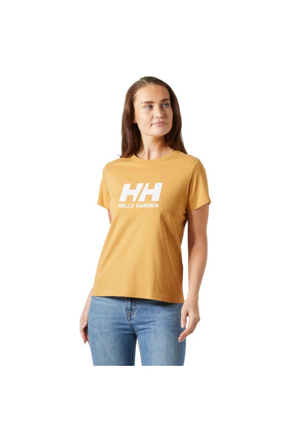 Koszulka damska Helly Hansen Logo 3.0. Kolor: beżowy, wielokolorowy, żółty