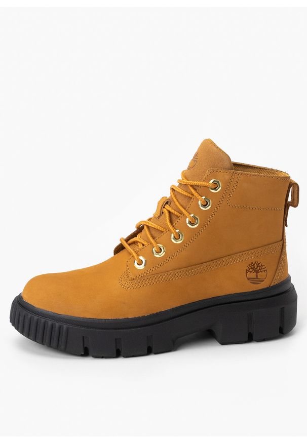 Buty trekkingowe damskie Timberland Greyfield Leather Boot. Okazja: do pracy, na co dzień, na spacer. Kolor: żółty. Styl: casual