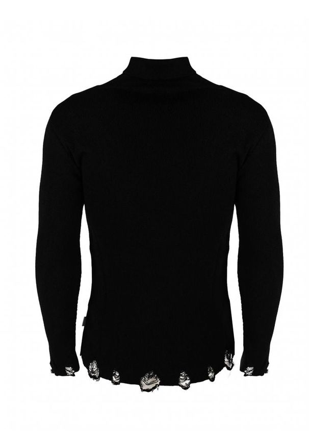 Takeshy Kurosawa Sweter "Breaks" | 83450 | Dolcevita Breaks | Mężczyzna | Czarny. Okazja: na co dzień. Typ kołnierza: golf. Kolor: czarny. Materiał: akryl. Wzór: aplikacja. Styl: casual