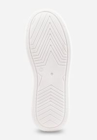 Renee - Białe Sneakersy Vices na Grubej Podeszwie Zdobione Aplikacją Aranellis. Okazja: na co dzień. Kolor: biały. Materiał: jeans. Wzór: aplikacja #7