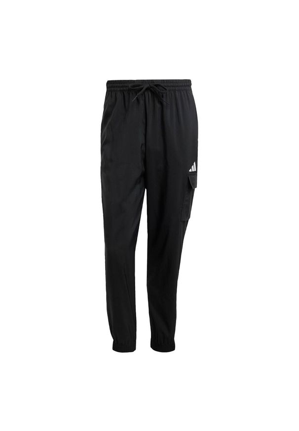 Adidas - Spodnie Essentials Small Logo Cargo. Kolor: wielokolorowy, biały, czarny. Materiał: materiał. Sport: fitness