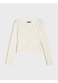 Sinsay - Bawełniana bluzka z długim rękawem - wielobarwny. Materiał: bawełna. Długość rękawa: długi rękaw. Długość: długie