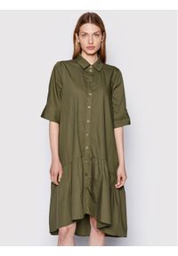 GESTUZ - Gestuz Sukienka koszulowa Avaligz 10906320 Zielony Loose Fit. Kolor: zielony. Materiał: bawełna. Typ sukienki: koszulowe #1