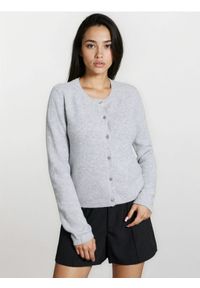 Sinsay - Gładki kardigan - szary. Kolor: szary. Wzór: gładki