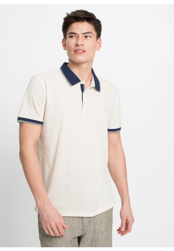bonprix - Shirt polo (3 szt.). Typ kołnierza: polo. Kolor: biały