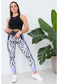 2SkIN - Legginsy sportowe kształtujące sylwetkę damskie 2skin Fit Freak lila. Kolor: fioletowy, wielokolorowy, różowy, biały. Materiał: elastan, poliester