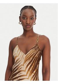 Just Cavalli Sukienka letnia 80PAO925 NS819 Beżowy Slim Fit. Kolor: beżowy. Materiał: wiskoza. Sezon: lato #5