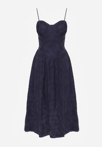 Renee - Granatowa Rozkloszowana Sukienka z Bawełny na Ramiączka Zdobiona Haftem Adozaphaura. Okazja: na co dzień, na randkę, na imprezę. Typ kołnierza: dekolt gorset. Kolor: niebieski. Wzór: aplikacja, haft. Typ sukienki: rozkloszowane, gorsetowe. Materiał: bawełna. Długość rękawa: na ramiączkach. Sezon: lato. Styl: casual #5