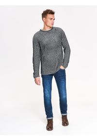 TOP SECRET - Sweter długi rękaw męski oversize we wzory. Kolor: szary. Materiał: dzianina, jeans, prążkowany. Długość rękawa: długi rękaw. Długość: długie. Sezon: zima, jesień. Styl: elegancki #8