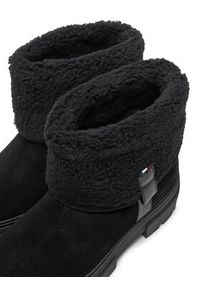 TOMMY HILFIGER - Tommy Hilfiger Botki Faux Fur Suede Roll-Down Boot FW0FW08158 Czarny. Kolor: czarny. Materiał: skóra, zamsz #6