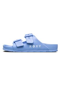 Roxy - Klapki damskie KATTIE. Kolor: niebieski, szary, wielokolorowy. Materiał: syntetyk. Styl: sportowy
