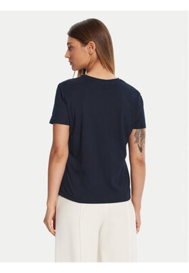 TOMMY HILFIGER - Tommy Hilfiger T-Shirt Gold Crest WW0WW46153 Granatowy Regular Fit. Kolor: niebieski. Materiał: bawełna