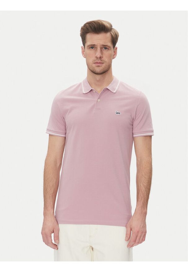 Lee Polo Pique 112363856 Fioletowy Regular Fit. Typ kołnierza: polo. Kolor: fioletowy. Materiał: bawełna