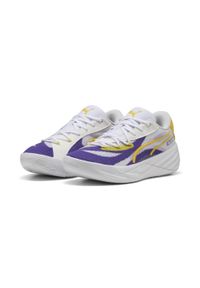 Puma - Buty do koszykówki unisex All-Pro NITRO™ LA PUMA Team Violet Pelé Yellow Purple. Kolor: żółty, wielokolorowy, fioletowy. Materiał: materiał, syntetyk. Sport: koszykówka