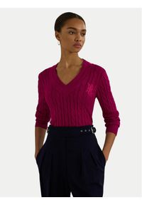 Lauren Ralph Lauren Sweter 200888795009 Różowy Regular Fit. Kolor: różowy. Materiał: bawełna, wiskoza