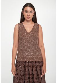 Weekend Max Mara - Top damski z cekinami Acaici WEEKEND MAX MARA