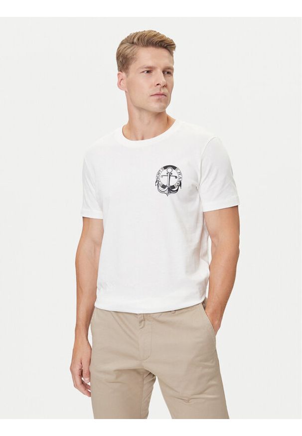 JOOP! Jeans T-Shirt 15 JJJ-28Alidor 30047014 Beżowy Modern Fit. Kolor: beżowy. Materiał: bawełna