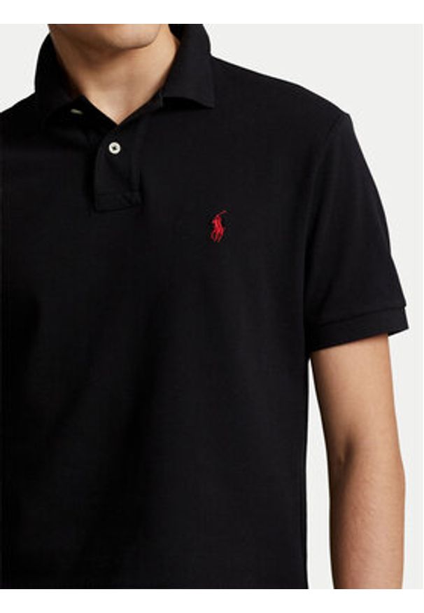 Polo Ralph Lauren Polo Core Replen 710795080 Czarny Slim Fit. Typ kołnierza: polo. Kolor: czarny. Materiał: bawełna