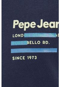 Pepe Jeans - Longsleeve bawełniany Abdiel. Okazja: na co dzień. Kolor: niebieski. Materiał: bawełna. Długość rękawa: długi rękaw. Wzór: nadruk. Styl: casual #3