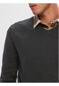 Selected Homme Sweter 16090147 Szary Regular Fit. Kolor: szary. Materiał: bawełna #4