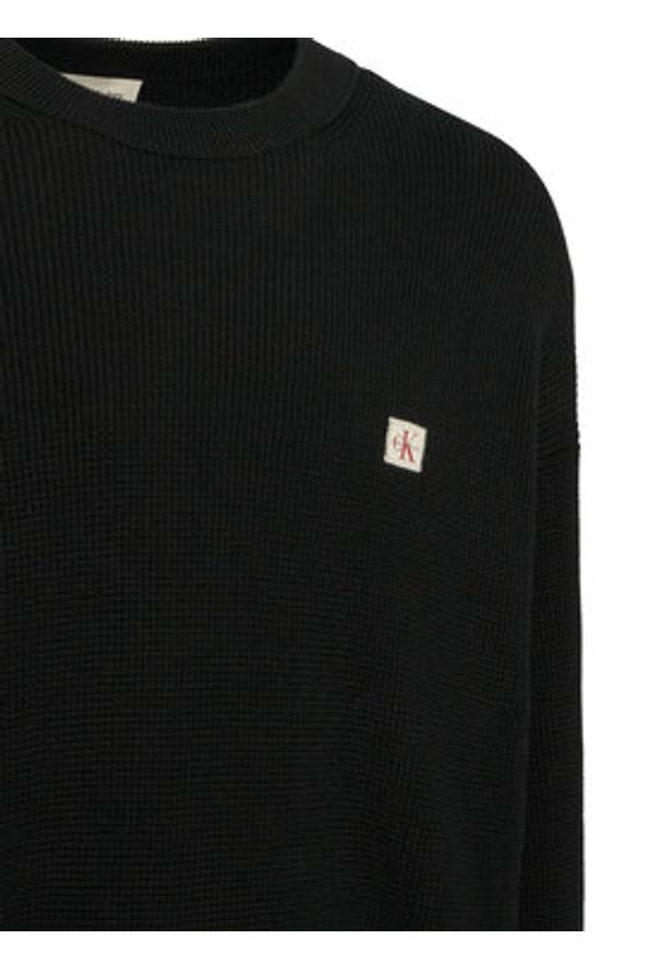 Calvin Klein Jeans Sweter LV04RD313G Czarny Regular Fit. Kolor: czarny. Materiał: bawełna
