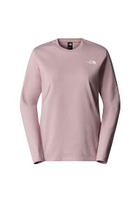Koszulka damska The North Face Simple Dome 0A87QP0SO1 - różowa. Kolor: różowy. Materiał: poliester, bawełna. Długość rękawa: długi rękaw. Długość: długie. Wzór: nadruk