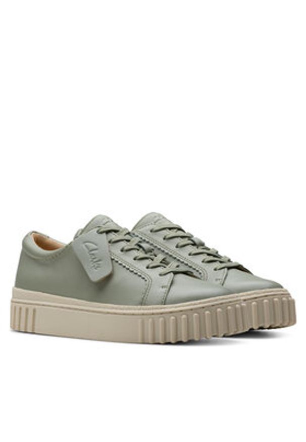 Clarks Sneakersy Mayhill Walk 26181208 Zielony. Kolor: zielony. Materiał: skóra