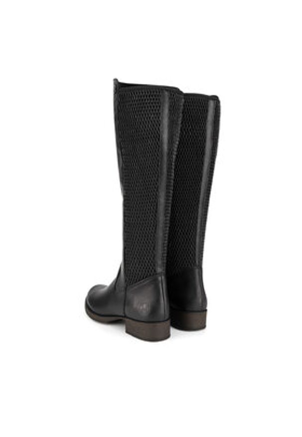 Rieker Kozaki Z9591-00 Czarny. Kolor: czarny. Materiał: skóra