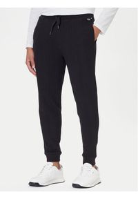 BOSS Spodnie dresowe Structure 50540577 Czarny Regular Fit. Kolor: czarny. Materiał: bawełna