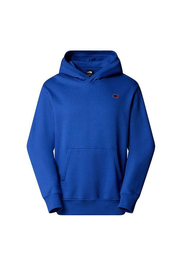 Bluza męska The North Face Icons 0A8EU8CZ61 - granatowa. Okazja: na co dzień. Typ kołnierza: kaptur. Kolor: niebieski. Materiał: bawełna, materiał, polar. Wzór: aplikacja. Styl: casual, klasyczny