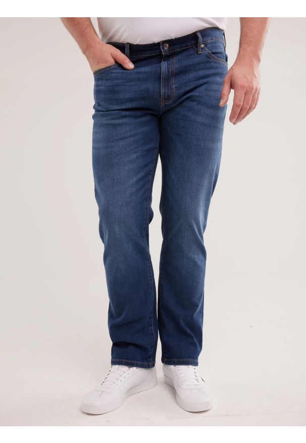 Big-Star - Jeansy męskie z prostą nogawką granatowe Colt 315. Stan: podwyższony. Kolor: niebieski. Styl: klasyczny