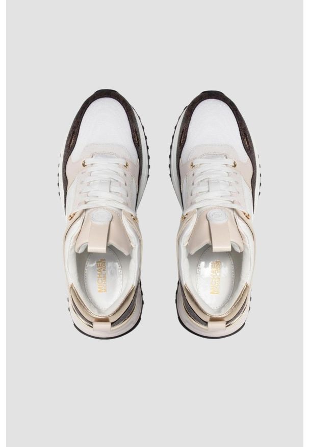 Michael Kors - MICHAEL KORS Beżowe sneakersy Theo Trainer. Kolor: beżowy