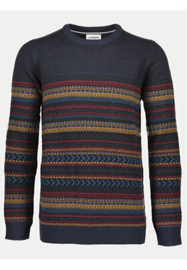 Lindbergh Sweter 30-80042 Granatowy Slim Fit. Kolor: niebieski. Materiał: syntetyk