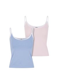 Damski tank top Urban Classics Contrast Basic (x2). Okazja: na co dzień. Kolor: niebieski. Styl: casual, elegancki #1