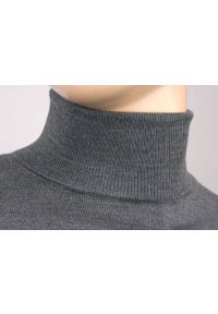 Golf Popielaty, Szary Klasyczny, Wełna Merynosa - MM Classic, Męski. Typ kołnierza: golf. Kolor: szary. Materiał: akryl, wełna. Styl: klasyczny #4