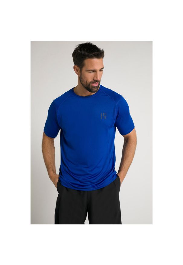 JAY-PI - Męska Koszulka funkcyjna FLEXNAMIC® fitness rękaw 1/2 QuickDry. Kolekcja: plus size. Kolor: niebieski. Materiał: elastan, poliester, materiał. Sport: fitness