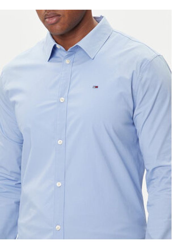Tommy Jeans Koszula DM0DM04405 Błękitny Slim Fit. Kolor: niebieski. Materiał: bawełna
