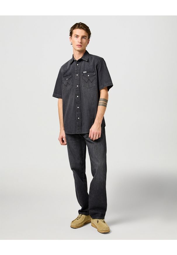 Wrangler - MESKA KOSZULA WRANGLER SS WESTERN SHIRT ENCHANTED BLACK 112362746