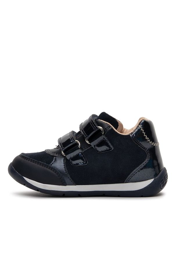 Geox - Buty sneakersy dziecięce GEOX B Each G. Granatowy. Okazja: na co dzień. Kolor: niebieski. Materiał: skóra, zamsz. Szerokość cholewki: normalna