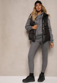 Renee - Ciemnoszare Spodnie Dresowe z Regularnym Stanem i Polarem Minnah. Kolor: szary. Materiał: polar, dresówka. Sezon: zima. Styl: klasyczny