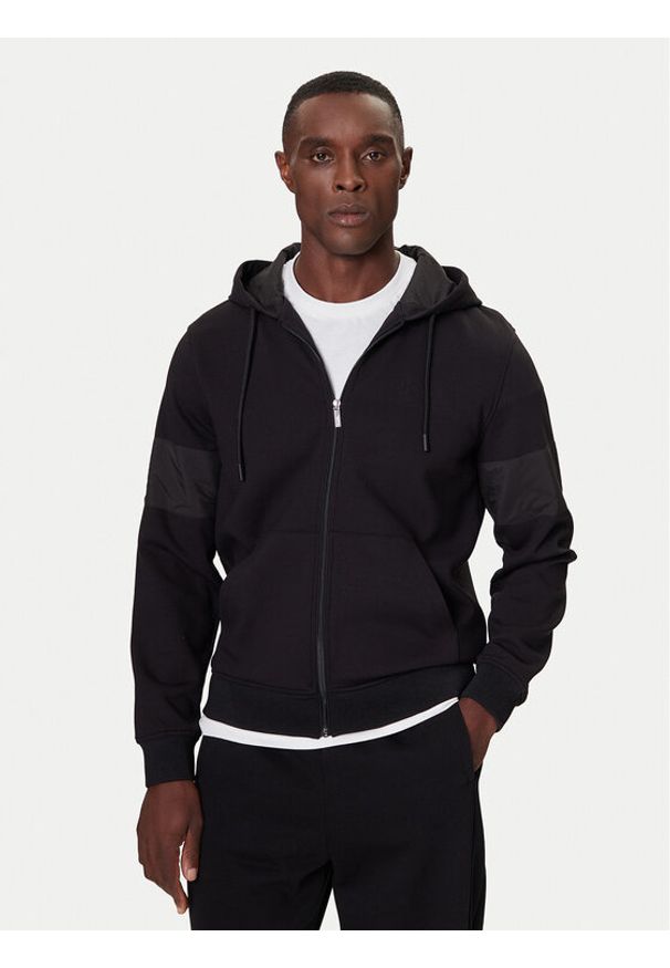 Karl Lagerfeld - KARL LAGERFELD Bluza 705000 554902 Czarny Regular Fit. Typ kołnierza: dekolt w karo. Kolor: czarny. Materiał: syntetyk
