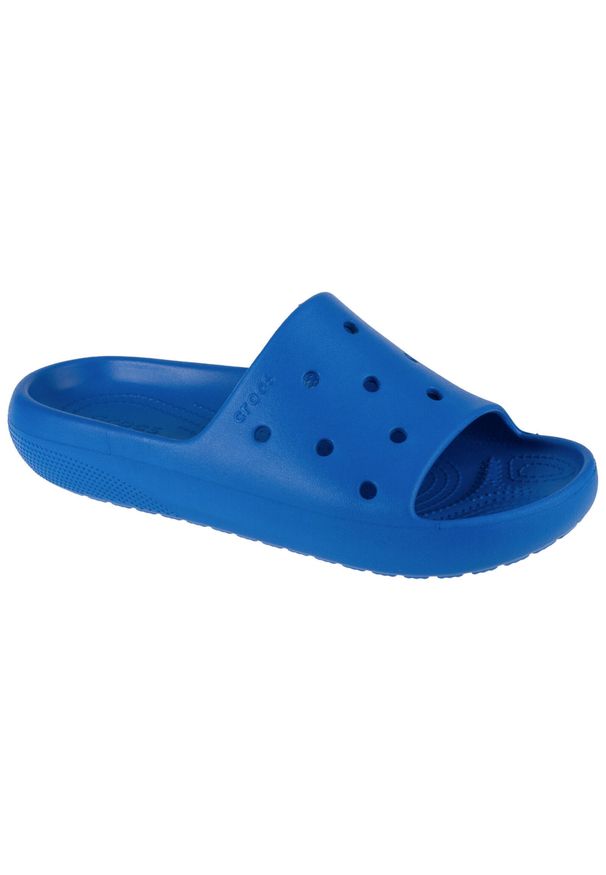 Klapki męskie Crocs 2094014KZ. Zapięcie: bez zapięcia. Kolor: niebieski. Materiał: syntetyk, materiał. Szerokość cholewki: normalna. Styl: klasyczny. Sport: turystyka piesza