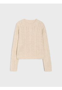Sinsay - Strukturalny sweter - kremowy. Kolor: kremowy