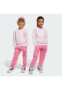 Adidas - Dres Essentials Kids. Kolor: wielokolorowy, różowy, biały. Materiał: dresówka