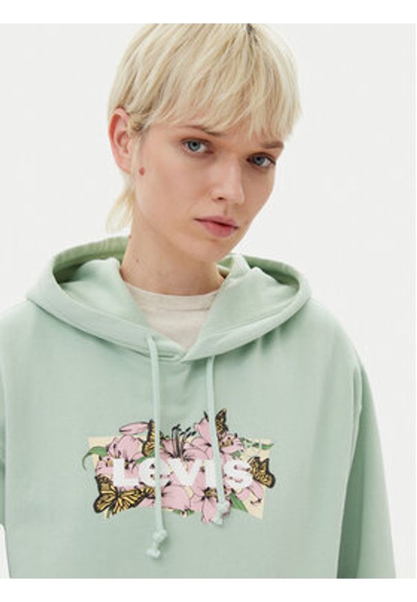 Levi's® Bluza Everyday A8801-0035 Zielony Regular Fit. Kolor: zielony. Materiał: syntetyk, bawełna
