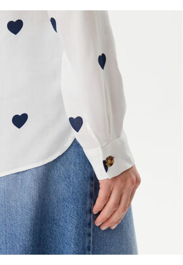 Vero Moda Koszula Bumpy 10275283 Biały Regular Fit. Kolor: biały. Materiał: wiskoza