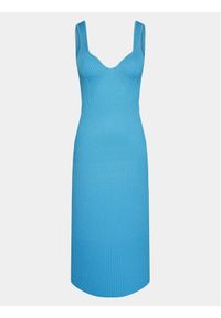 Gina Tricot Sukienka dzianinowa 19485 Niebieski Slim Fit. Kolor: niebieski. Materiał: syntetyk, wiskoza