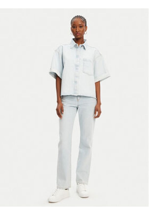 ACCESS FASHION Koszula jeansowa 53-8031-580 Niebieski Loose Fit. Kolor: niebieski. Materiał: bawełna